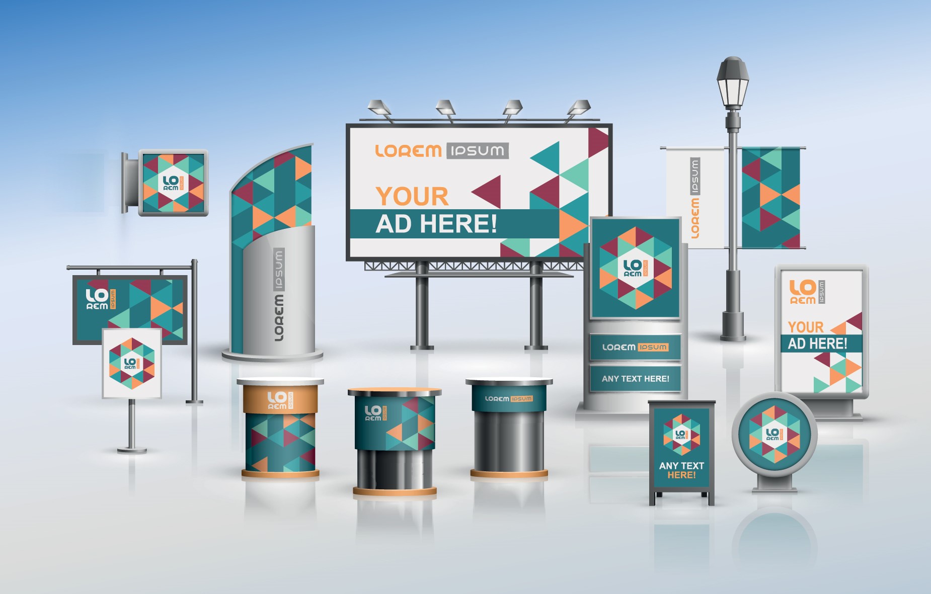 COLLECTION OF BRANDED DISPLAYS INCLUDING BANNERS AND SIGNAGE